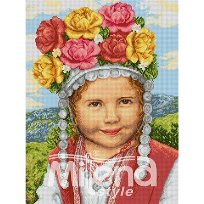 Milena Style Малката розоберачка - гоблен със схема конци dmc 1: 1