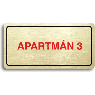 ACCEPT Piktogram APARTMÁN 3 - zlatá tabulka - barevný tisk