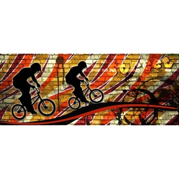 DIMEX ART s. r. o Панорамни флизелинов фототапет червен велосипед 375 x 150 см