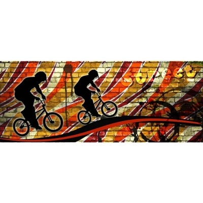DIMEX ART Панорамни флизелинов фототапет червен велосипед 375 x 150 см