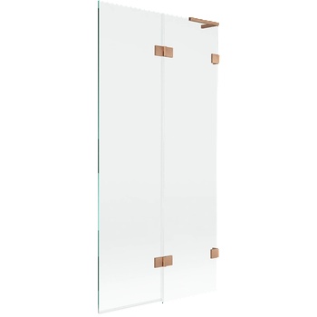 Mexen Lunar L двукрилен параван за вана десен 90 x 150 см, прозрачен, четкана мед - 897L-090-100-65-00-P (897L-090-100-65-00-P)