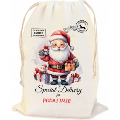 PERSONALIZOVANÉ VRECKO NA VIANOČNÝ DARČEK POD STROMČEK S MENOM 23*34CM