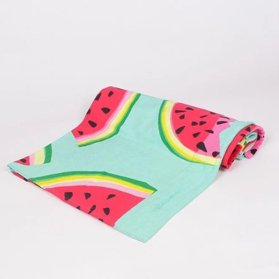 Плажна кърпа в зелено с диня