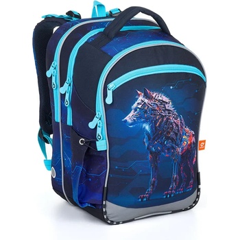 Topgal Ученическа раница с 3 отделения модел coco е-Вълк