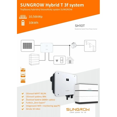 Sungrow hybridná FVE T 10,56 kWp Li batéria 10 kWh +