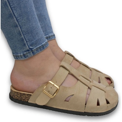 Dámske béžové šľapky MIRA