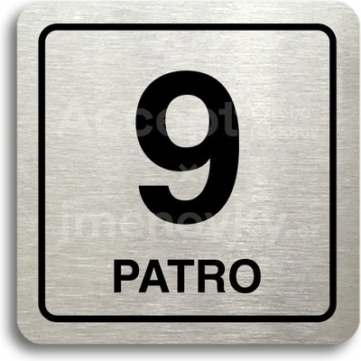 ACCEPT Piktogram 9 patro - stříbrná tabulka - černý tisk