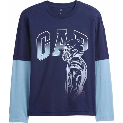 GAP V-LS ELV GRAPHIC TEE tmavě modrá