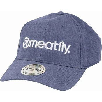 Meatfly шапка с равна козирка Gaten Flexfit Blue / White Logo | Бяла | Размер Meatfly | Byal | МЪЖЕ | ONE SIZE