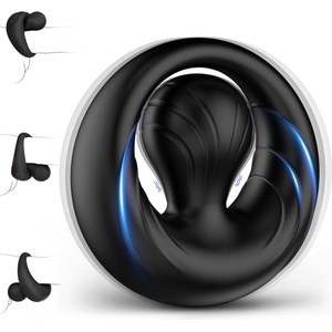 SuperLove Vibrating Cock Ring with Flexible Clitoral Bulb Stimulator Black