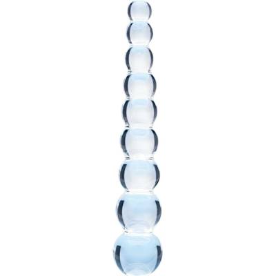 Clarity Elysian Pearls dildo z borosilikátového skla 20 x 3,8 cm