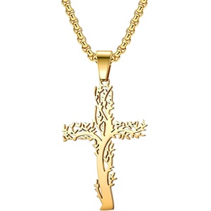 HARAHU Колие Tree Cross - Златна KP34109