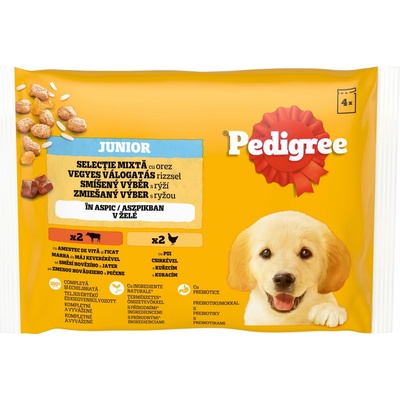 Pedigree Junior kura ryža hovädzina ryža v želé 4 x 100 g