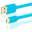 USB káble Axagon BUMM-AM05QL Micro USB 2A, 0,5m, modrý