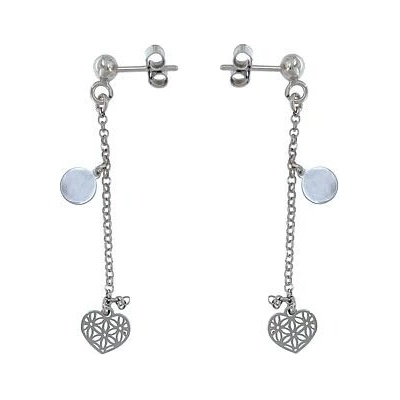 Infinitysilver stříbrné visací náušnice se srdíčky a kolečky C431C3246