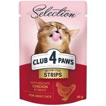 CLUB 4 PAWS Premium Cat Adult Pouch - Пауч за котки - Пилешко в грейви сос, 85 гр