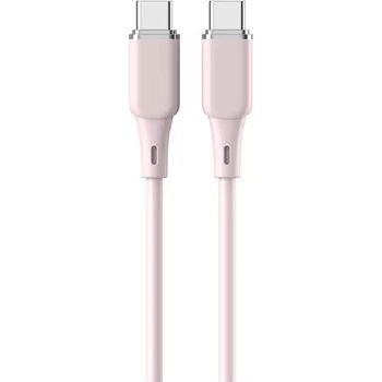 Lemontti Liquid Silicon Type-C към Type-C кабел, PD 60W, 1.2 м, розов (LEMCPSTCF60R)