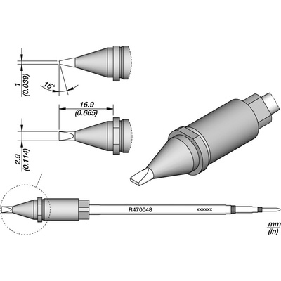 JBC R470048 – hrot ve tvaru dláta 2,9 × 1 mm