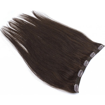 Clip pás 40cm rovný tmavě hnědá – Zboží Dáma