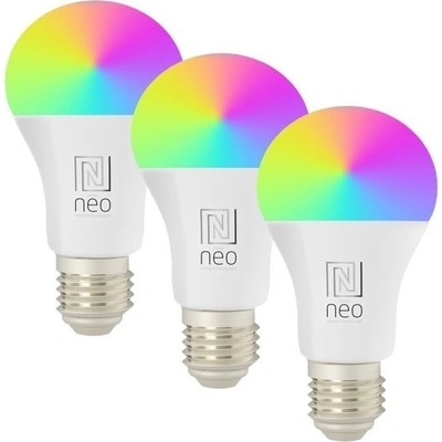 Immax NEO SMART sada 3x žárovka LED E27 11W RGB+CCT barevná a bílá, stmívatelná, Zigbee, TUYA 07743C