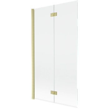 Mexen Mist параван за вана 2-крилен ляв 100 x 150 см, прозрачен, златен четкан - 8A9-100-002-55-00-L (8A9-100-002-55-00-L)