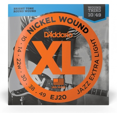 D'ADDARIO EJ20 Nickel Wound Jazz Extra Light - .010 - .049