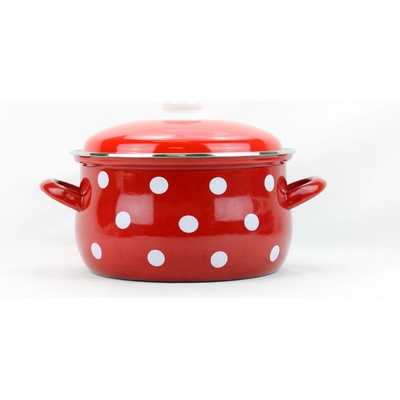 BELIS Puntík bílý / červený 24 cm 6,1l