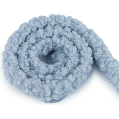 Všívací lemovka / lampas imitace beránka kulatý šíře 3,5 cm Varianta: 7 modrá jemná, Balení: 1 m 57754/147167/281291