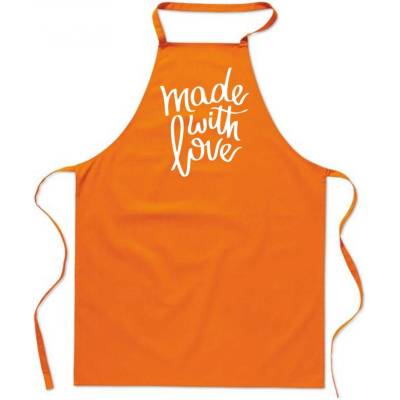 Povidlo.cz Zástěra Made with love Oranžová