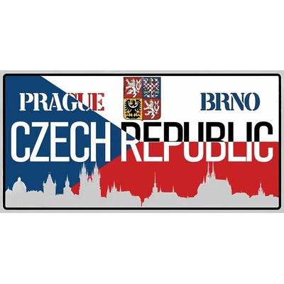 Ceduľa značka Czech Republik Prague Brno