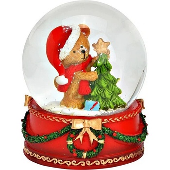 WURM Коледен снежен глобус коледно мече, 7x7x9 см (2129)