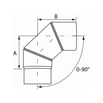 Almeva koleno 0-90° nastavitelné 160 mm IKHNB96