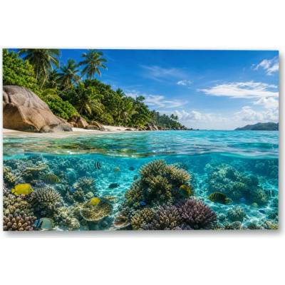 Plakát – Tropické pobřeží s korálovým útesem Bez rámu Ano Bez rámu 135 × 90 cm