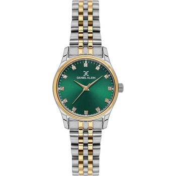 Daniel Klein DK. 1.13914-5 Дамски часовник, Сребристо/Златист- Зелен циферблат, Верижка от неръждаема стомана