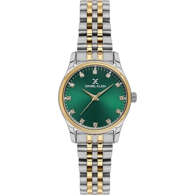 Daniel Klein DK. 1.13914-5 Дамски часовник, Сребристо/Златист- Зелен циферблат, Верижка от неръждаема стомана