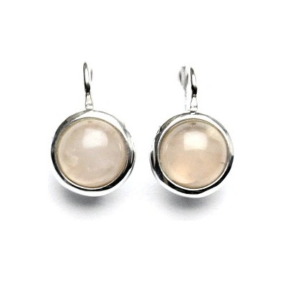 Čištín Zlaté náušnice, bílé i žluté zlato , přírodní kámen Růženín - NK 1503