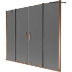 Mexen Velar Duo преграда за вана с плъзгащи се 2 крила 170 x 150 cm, графит, розово злато - 896-170-000-42-60 (896-170-000-42-60)