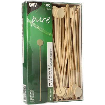 PAPSTAR Miešadlá koktailové 18cm bambus 1x