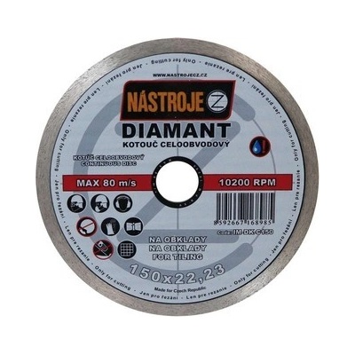 Nástroje cz Kotouč diamantový celoobvodový 150 x 1,6 x 22,2 mm IM-DK-C150