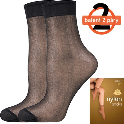 Lady B Nylon 20 DEN Silonové ponožky 6x2 páry nero