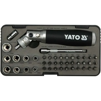 TOYA Комплект битове, вложки и тресчотна отвертка yato, 42 части (euro yt 2806)