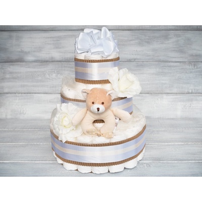 PASTELL Decor Plenkový dort neutrální bílý S hračkou 2 Miminko váží 3 až 6 kg