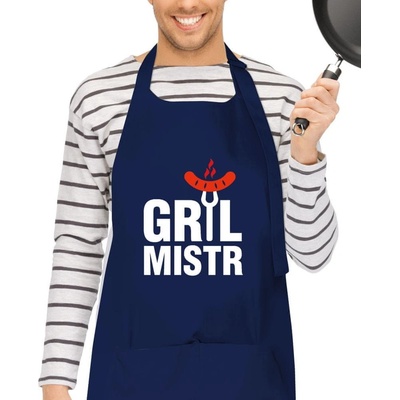 Kariban Grilovací zástěra Gril Mistr Tmavě modrá
