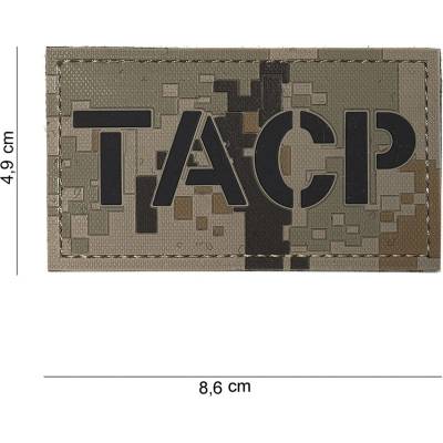 Gumová nášivka 101 Inc nápis TACP - digital desert