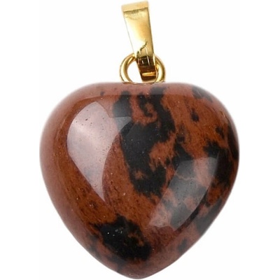 Nefertitis Obsidián mahagon přívěsek Srdíčko NF36184