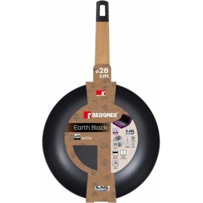 Bergner Wok pánev s nepřilnavým povrchem 28 cm Earth Black BG-34627-BK