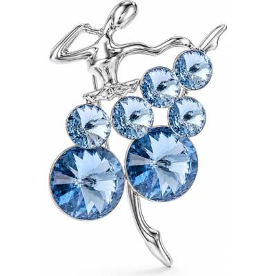 Éternelle Brož Swarovski Elements Balerína - baletka B8187-8LXT1745B Stříbrná