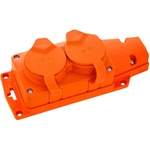 Horozk Electrik КАУЧУКОВА ОСНОВА ЗА КОНТАКТ 2 ГНЕЗДА ip44 ОРАНЖЕВА horoz (8699490918340)