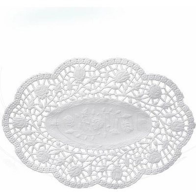 Wimex Dekoračná krajka PAP oválna biela 100 ks 32x22cm