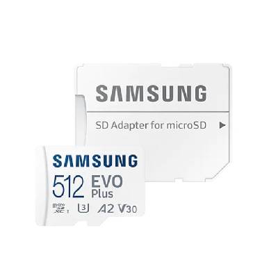 Карта памет 512GB microSDXC с адаптер, Samsung EVO Plus, Class 10, скорост на четене до 130MB/s (MB-MC512KA/EU)